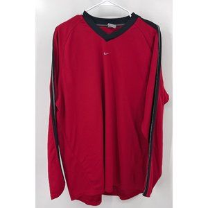 Nike Center Swoosh  Pullover Red Black Sz XL